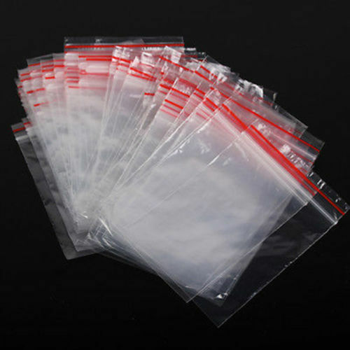 Small Clear Bag Plastic Grip Self Seal Resealable Reclosable Zip Lock  100pcs