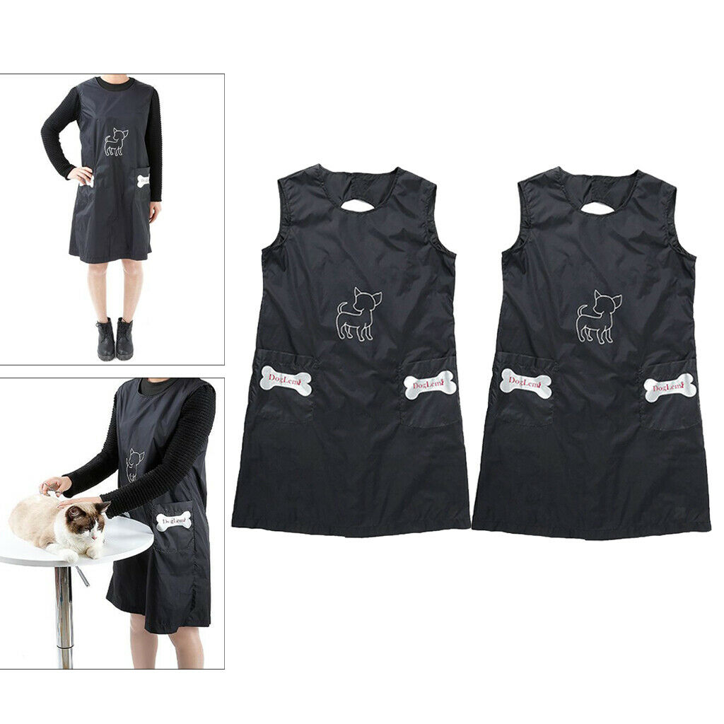 2x Pet Grooming Apron Pet Shop Workwear Smocks for Dog Cat Hairdressing Size_M