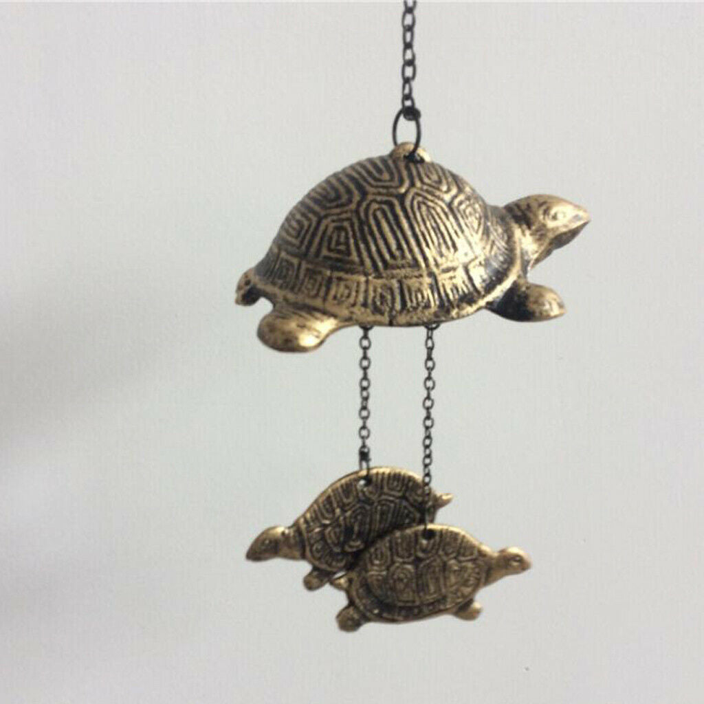 Metal Wind Chimes Tortoise Bell Pendant Home Garden Chinese Style Decoration