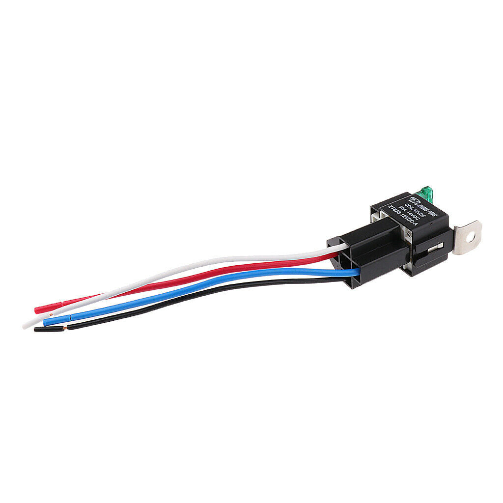 Set Of 5 Black Car Truck Auto Heavy 12V 30A SPST Relay Relays Kit 4 Pin