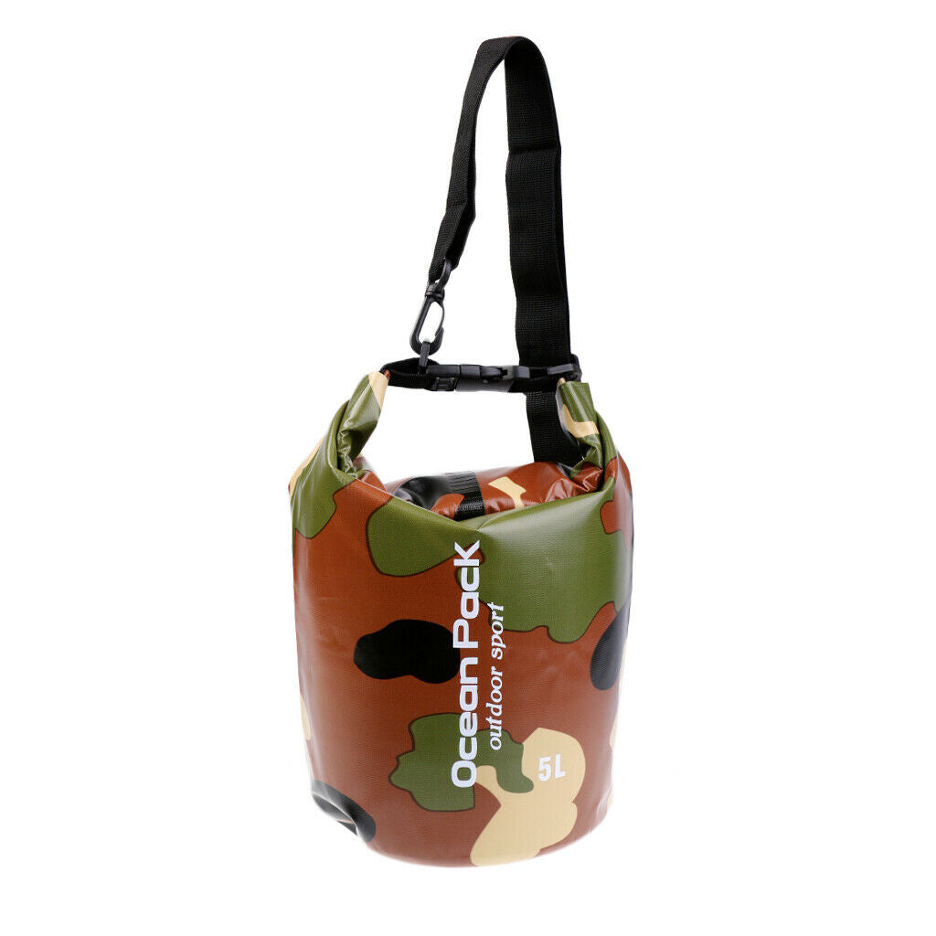 Camo Waterproof Dry Bag Outdoor Sports Swimming Rafting Kayaking Boating 5L