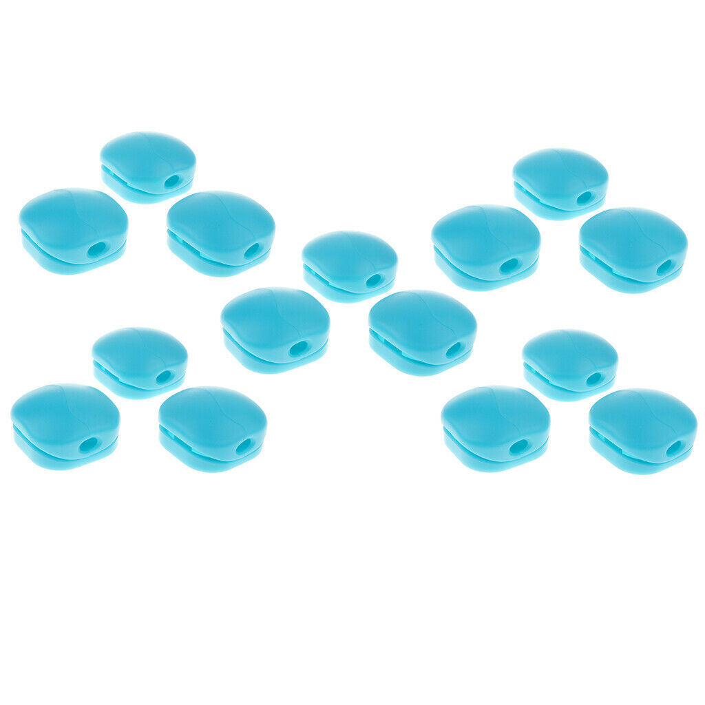 15x Cable Organizer Wire Winder Clip Earphone Holder Cord Protector Blue