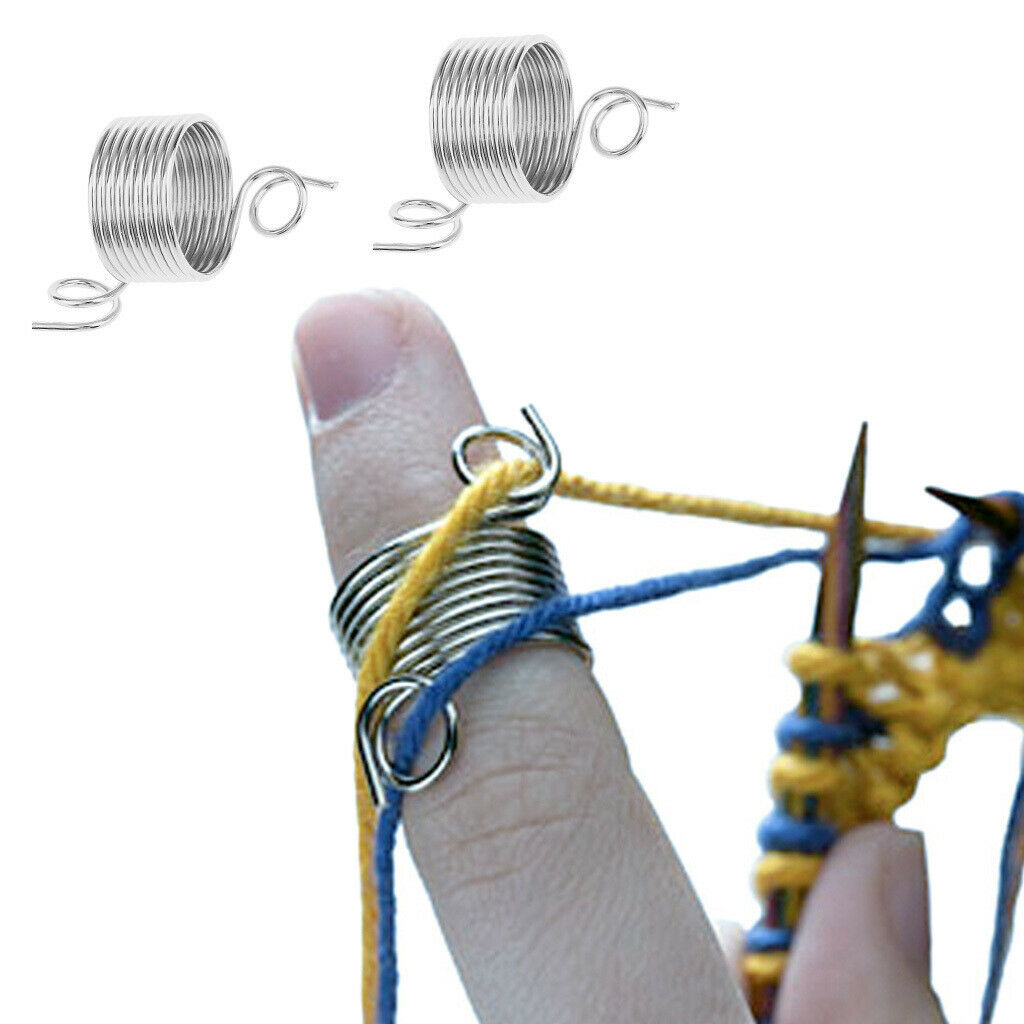 2Pack Nickel Plated Wire Thread Braiding Guide Craft Supply Knit Thimble