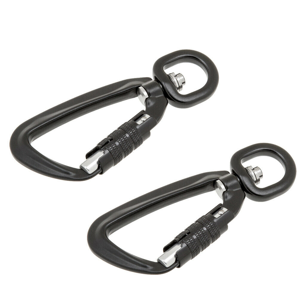 2x Auto Locking Carabiner 3.46in Camping Hiking Keychain Hook Carabiner