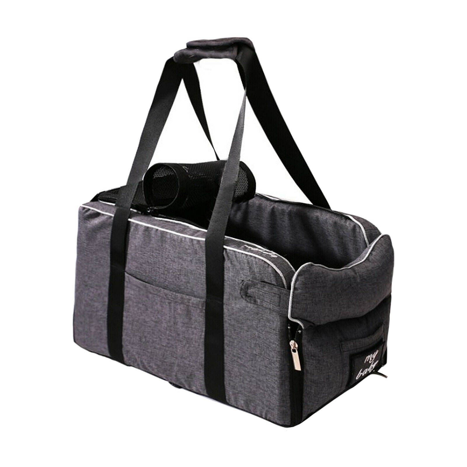 Dog Car Carrier Safety Small Pets Cat Booster Seat Crate for SUV Van Truck Gray