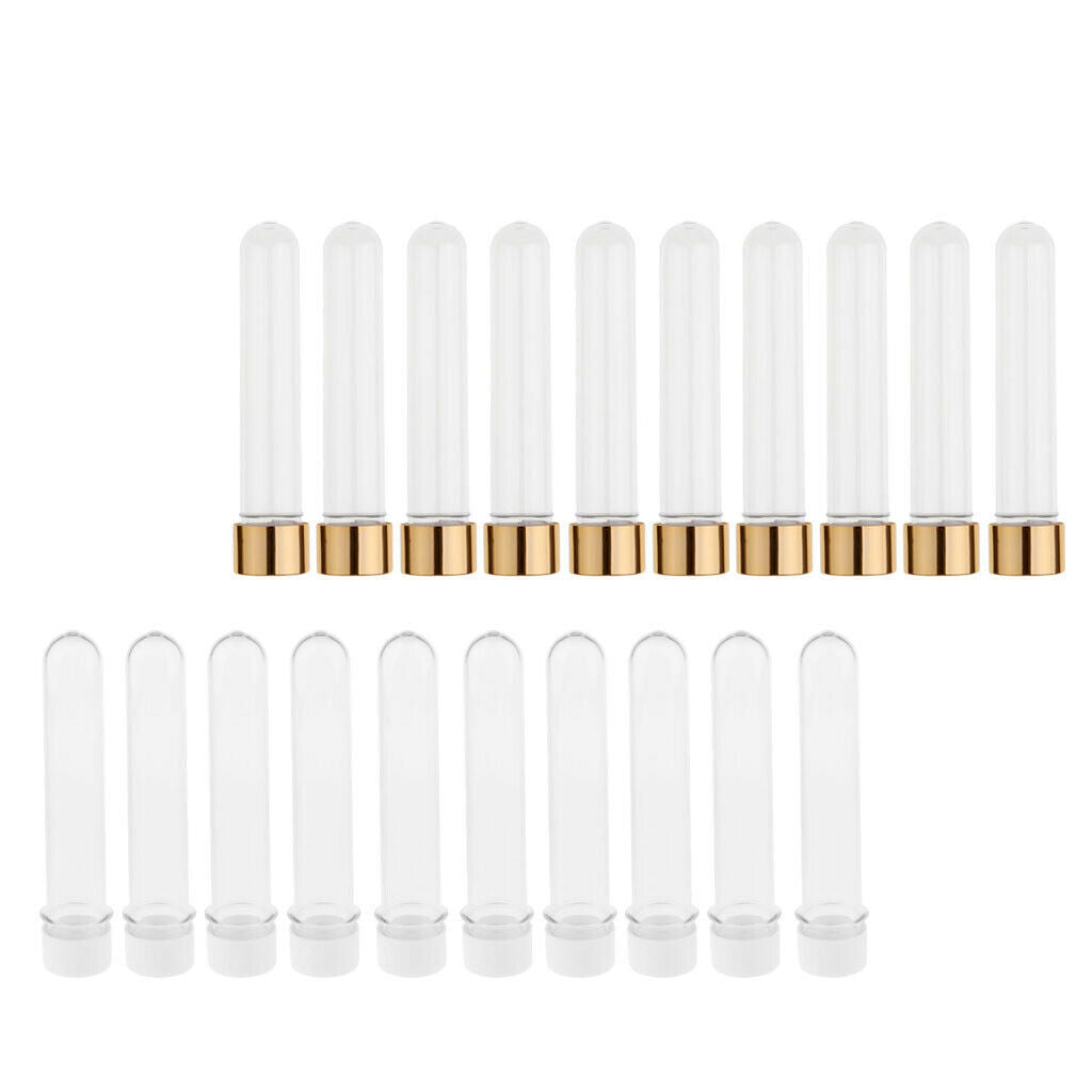 10pcs 40ml Clear PET Plastic Test Tubes with Screw Caps (25x140mm) White