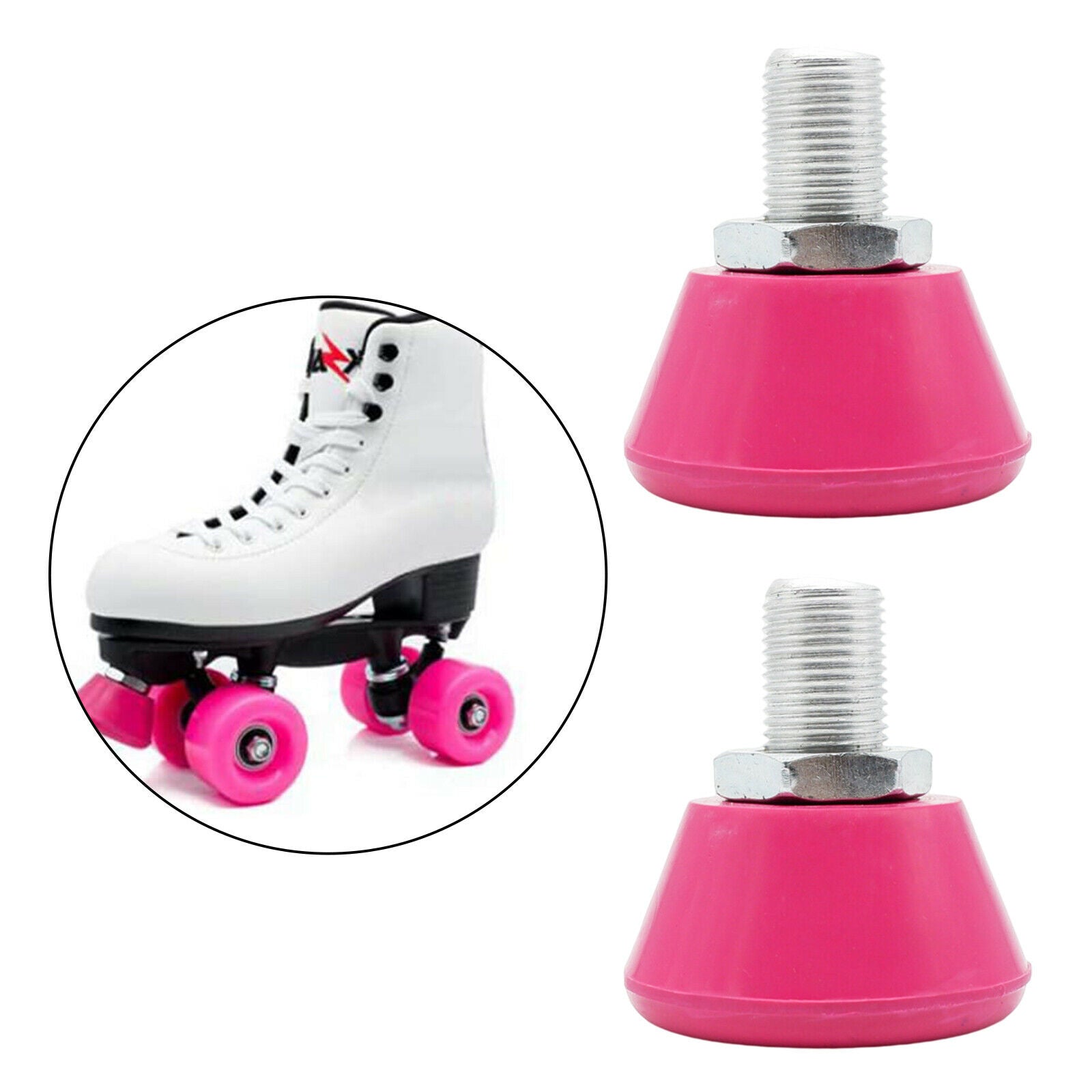 2x PU Skates Top Stopper 82A Skate Brake Block Pad Blocker Practice Rose Red