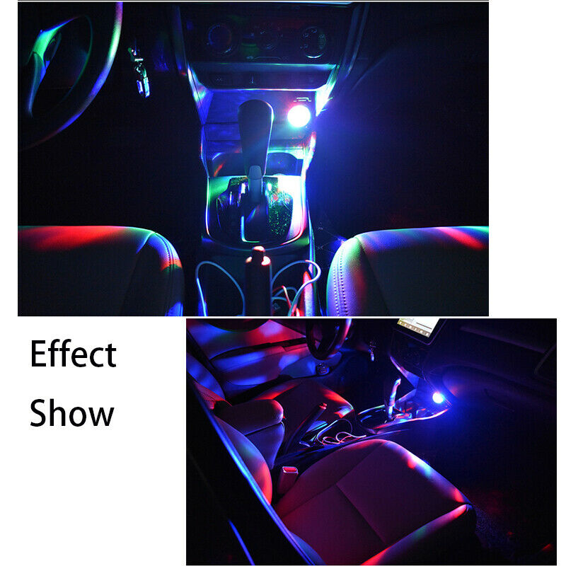 USB Colorful Atmosphere Lights Car Interior Neon LED RGB Lamp Mini Ambient Decor