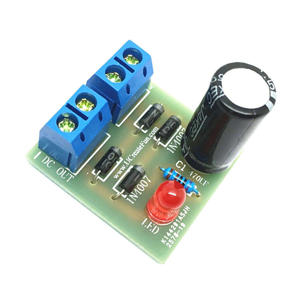 IN4007 Full Wave Bridge AC To DC Power Converter Circuit Board 3-18V Kits Acce