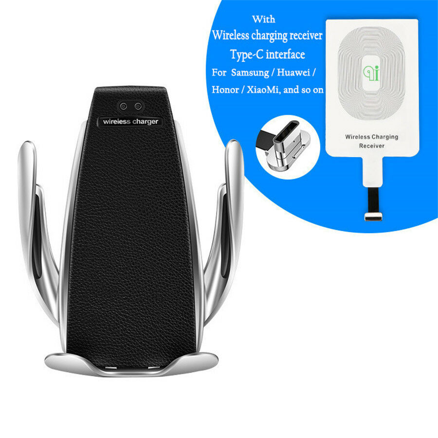Infrared Automatic Clamping Phone Holder Wireless Charger With TYPE-C Receiver