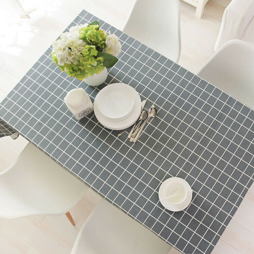 Chequered Tablecloths Oil-Proof Rectangle Home Dining Kitchen Picnic Decor