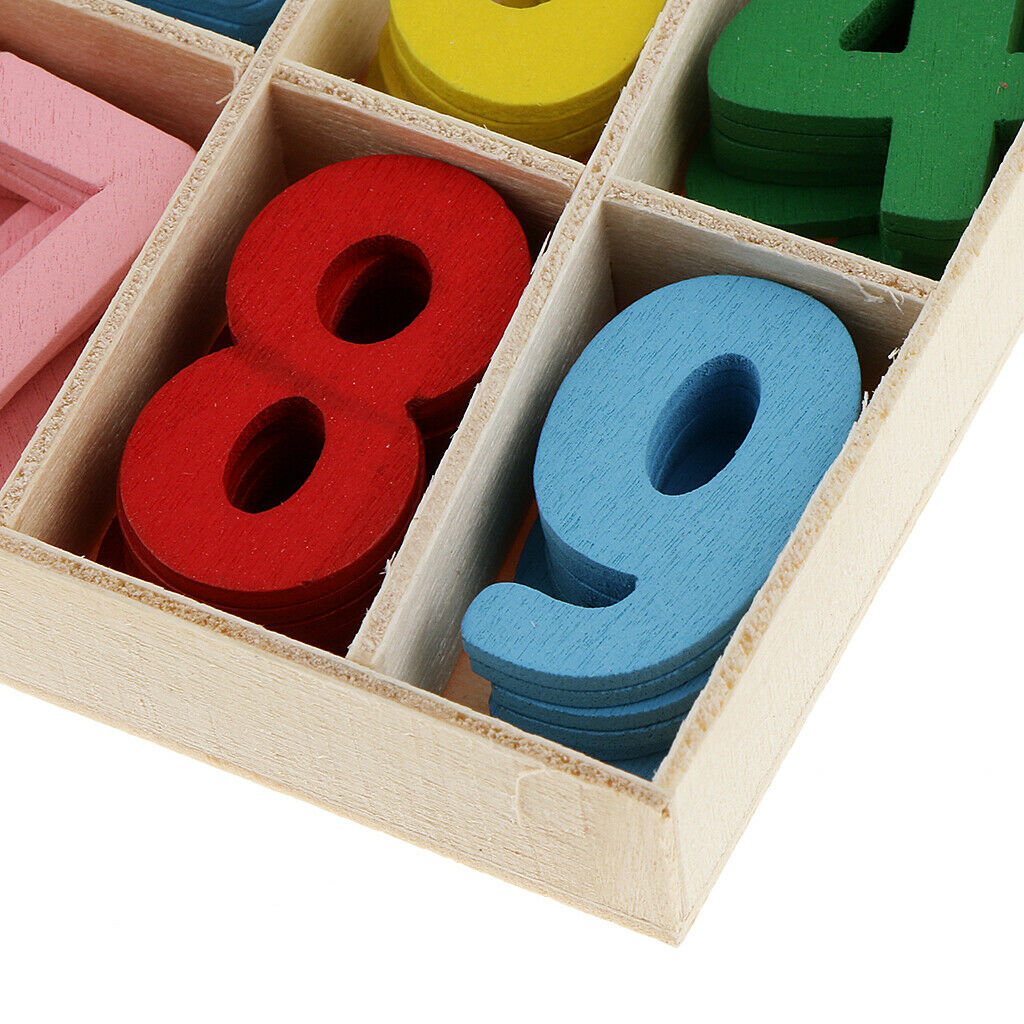 60x wood 0 9 Arabic number pieces for children children early learning