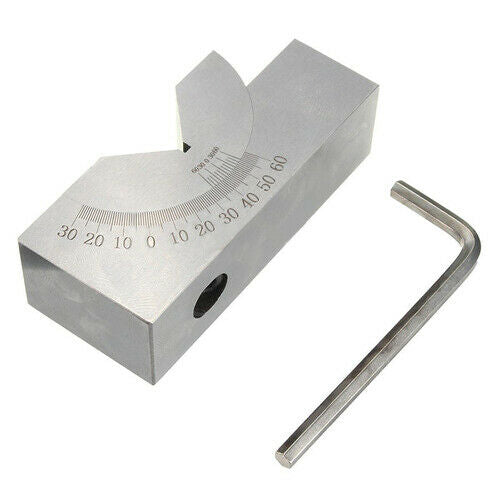 0Â°to60Â° Adjustable Angle V-Block Precision Gauge Micro-Milling Setting + Wrench