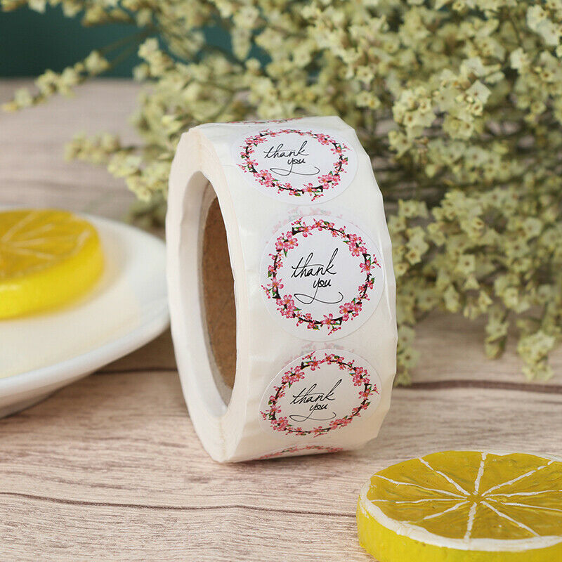 500 Pcs/roll thank you stickers floral design seal label party wedding decor Lt