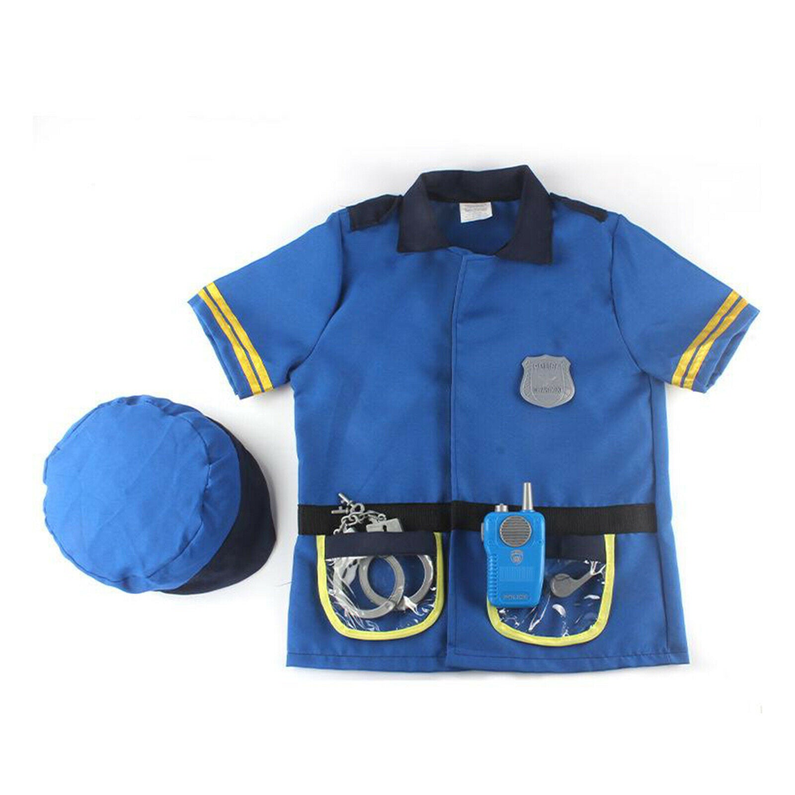 6 Pieces Kid's Dress up Police Officer Career Costume Role Play Clothes