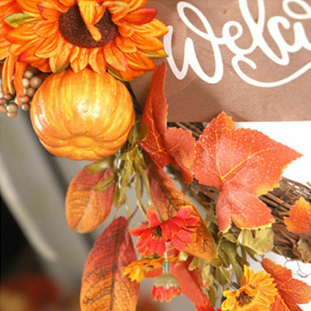 Home Decor Door Hanging Wreath Sunflower Flower Garland Pumpkin Wreath