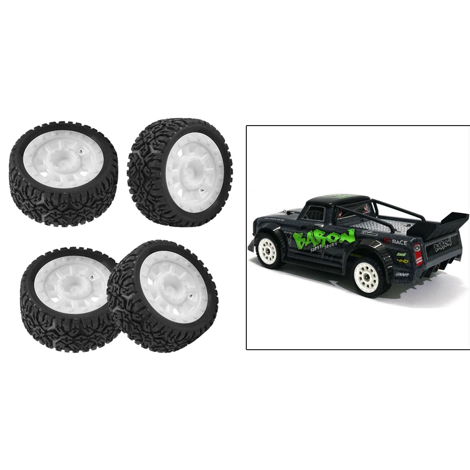 Flat Running Tires for SG-1603 SG-1604 1/16 RC Racing Truck DIY Upgrade