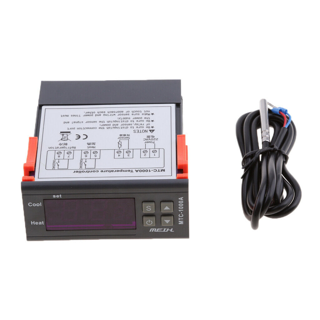 220V Digital Temperature Controller Thermostat Sensor MH1000A -40â„ƒ to 120â„ƒ