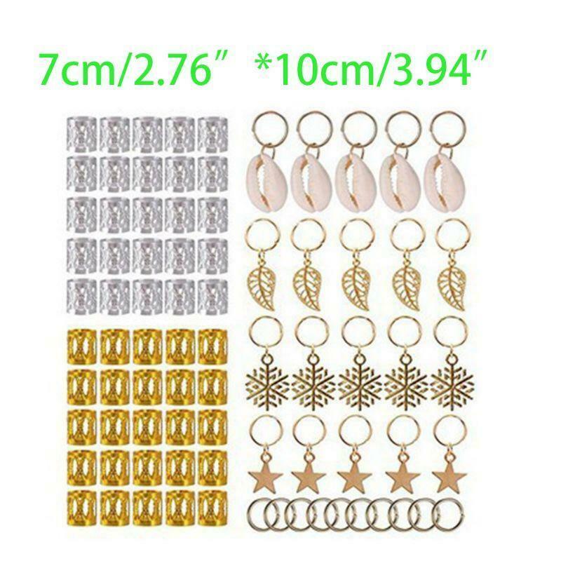 80Pcs Women Girls Dreadlocks Beads Hair Braid Rings Clips DIY Braiding Metal