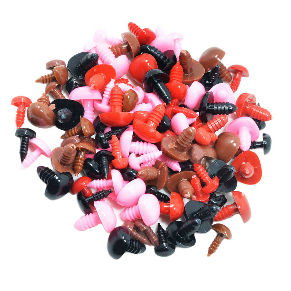 100 Pcs Plastic Safety Screw Eye Nose Kit for DIY Teddy Bear