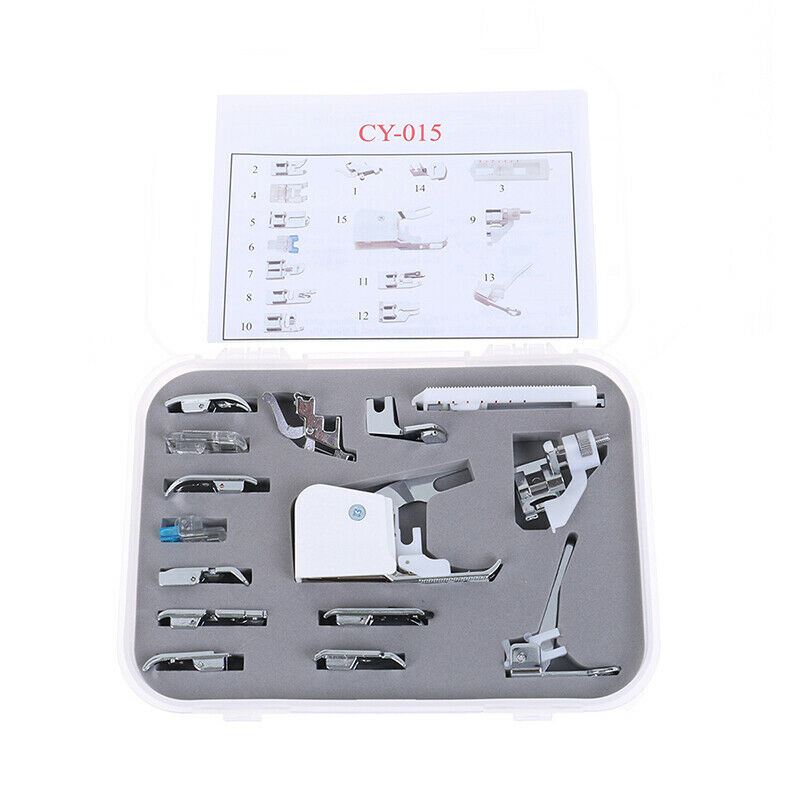 15pcs Sewing Machine Walking Foot Set Feet Kit Sewing Presser Accessories DIBDA