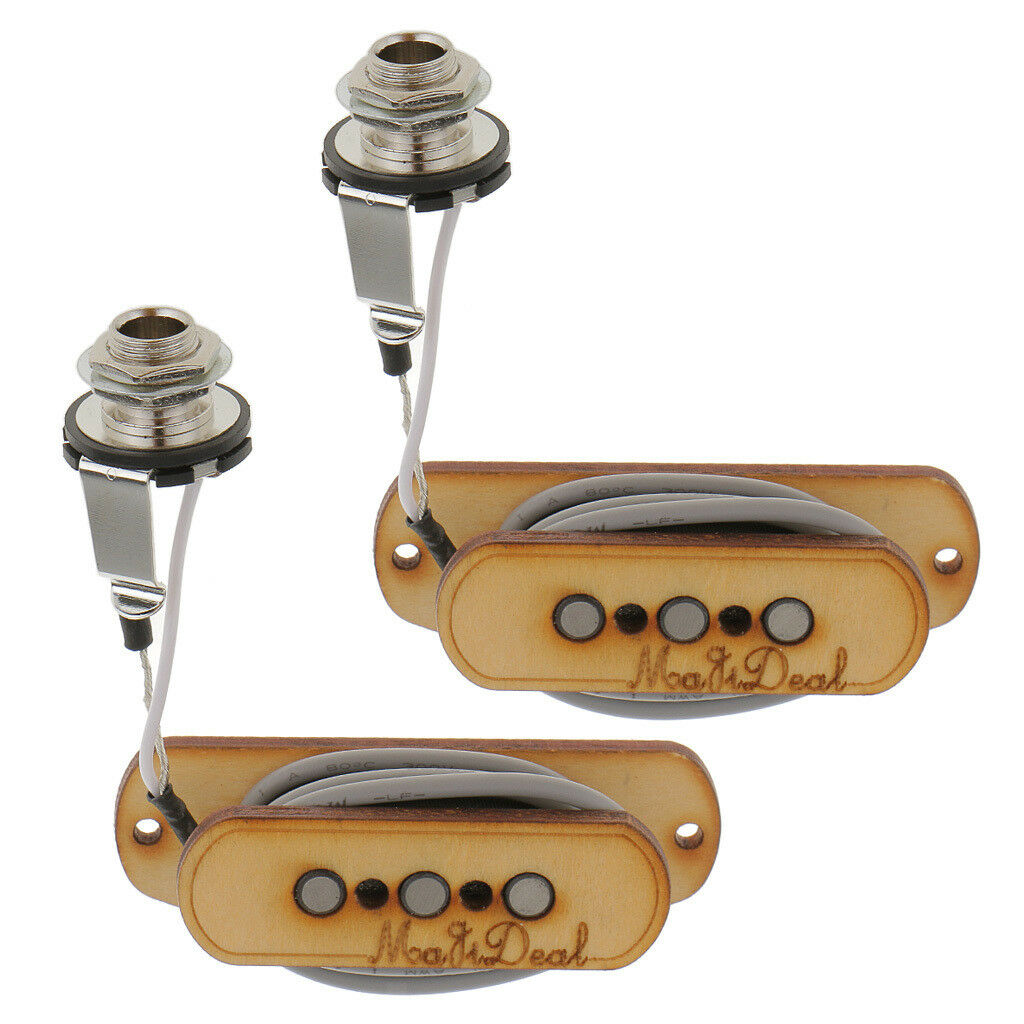 2pcs 3 String Cigar Box Guitar Pickup + Input   Pre-Wired Piezo Amplifier