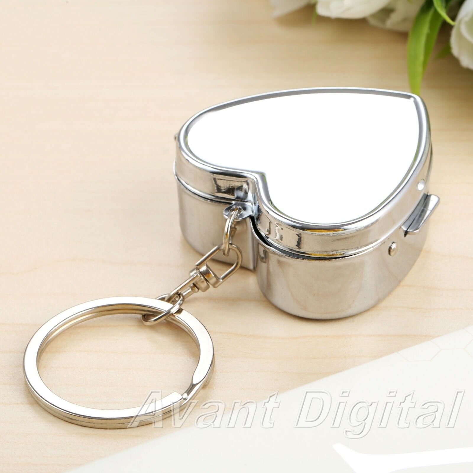 Portable 2 Compartments Pill Box Heart-Shaped Medicine Container Storage Case