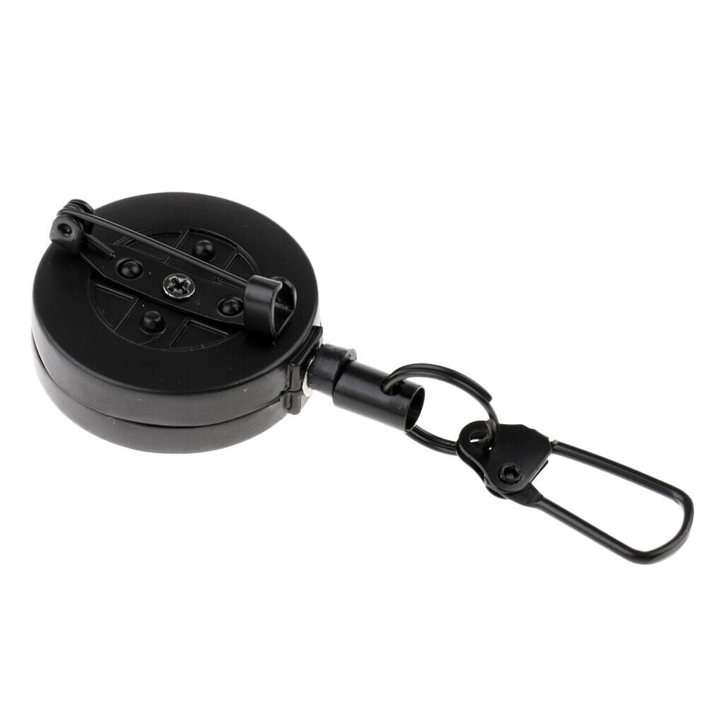 Fly fishing double zinger retractor stainless steel accessory black
