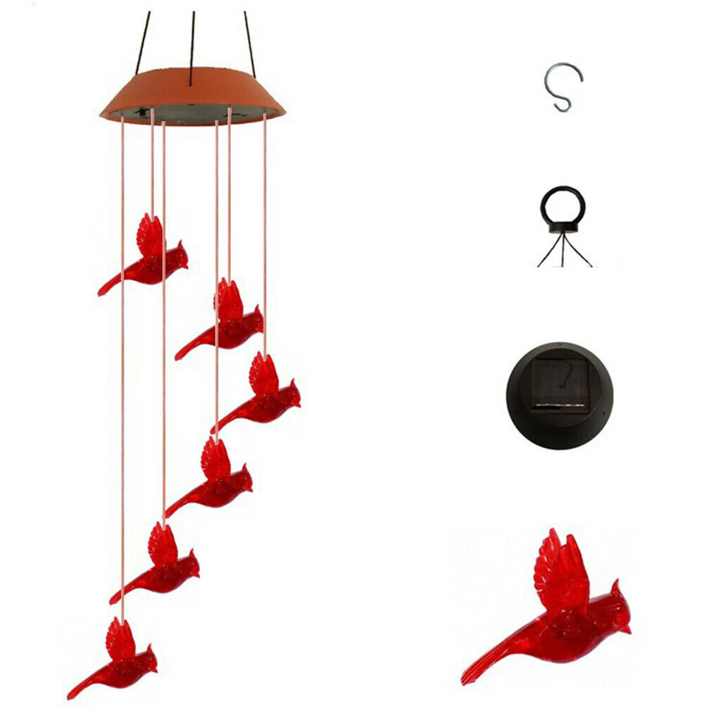 LED Solar Powered Wind Chime Light Home Yard Garden Patio Hanging Decor