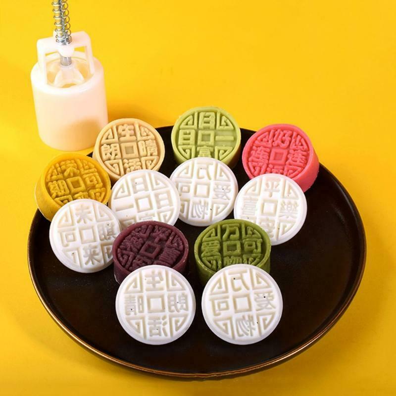 Moon Cake Mould 50g Pattern Hand-Pressure Mooncake Molds for Mid-Autumn DIY Tool