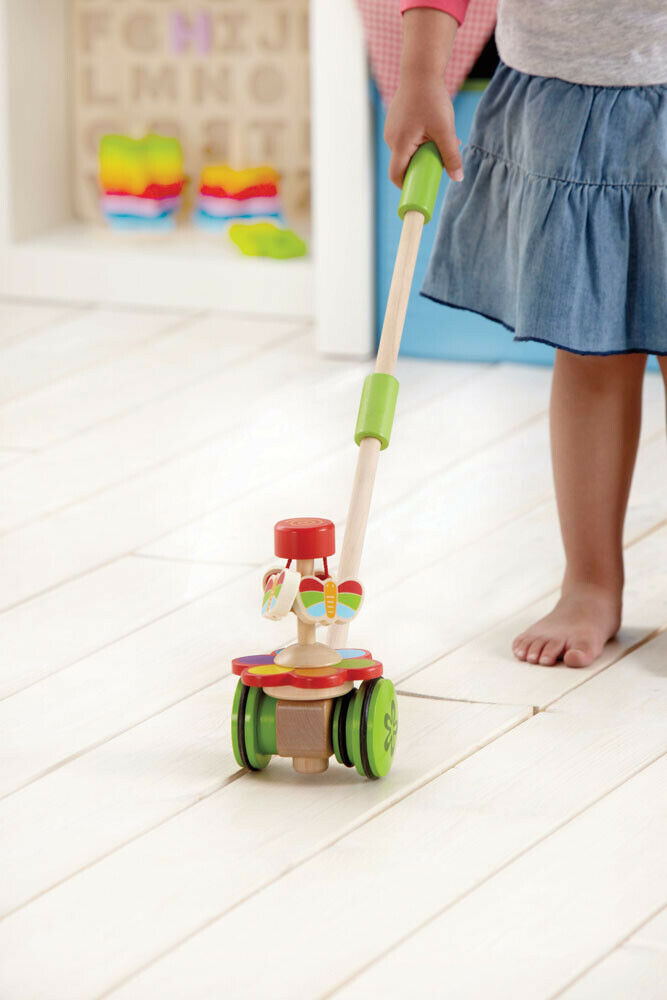 E0341 HAPE Dancing Butterflies Wooden Push Pull [Push & Pull] Baby Toddler 12M+