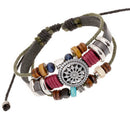 Unisex Beaded Punk Style Cuff Wristband Bracelet Rope Bangle Fashion Jewelry