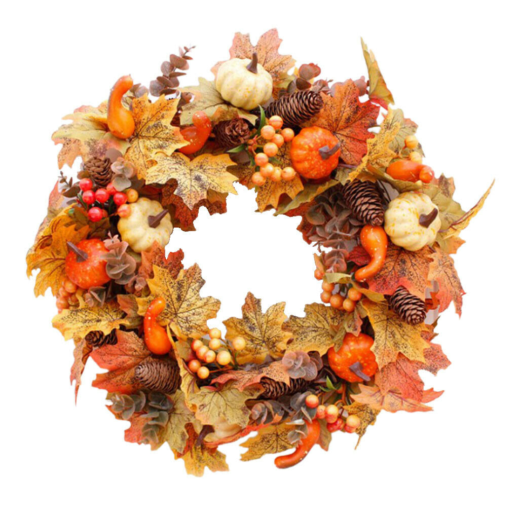 Autumn Fall Harvest Garland Wreath 50cm Wall Decor Halloween Christmas