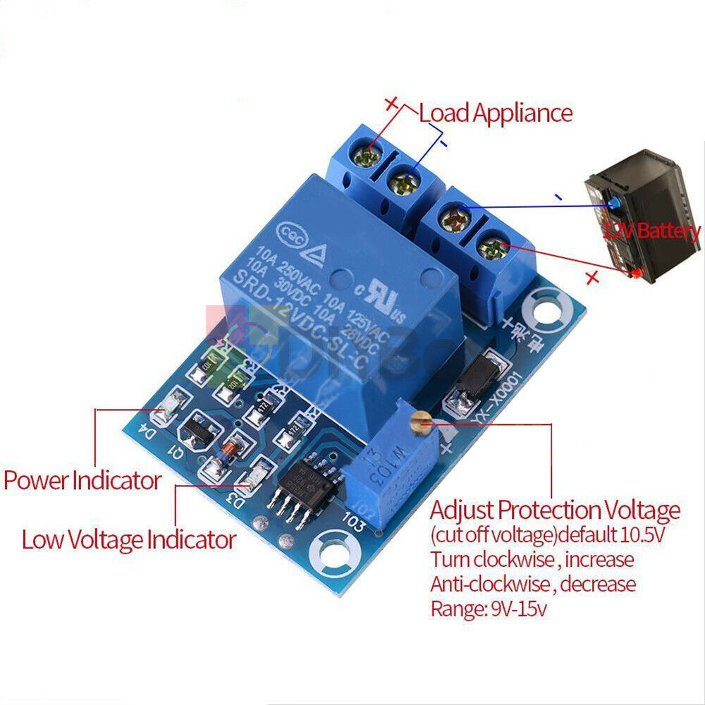 Low Voltage Module Cut off Switch Controller Protection Board For DC 12V Battery