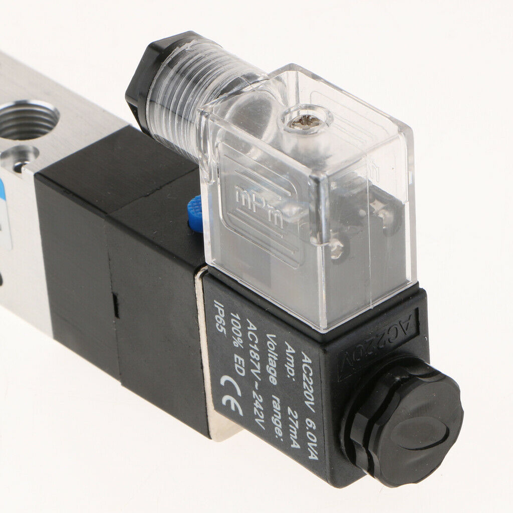 DC 220V Pneumatic Double Coil Double Coil Solenoid Air Valves 5 Port 3 Position