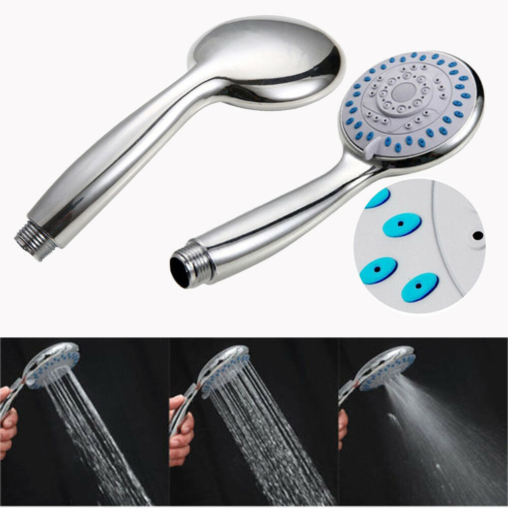 ABS Plastic Bathroom 3 Modes Round Shower Head Chrome Water Saver Shower Hot