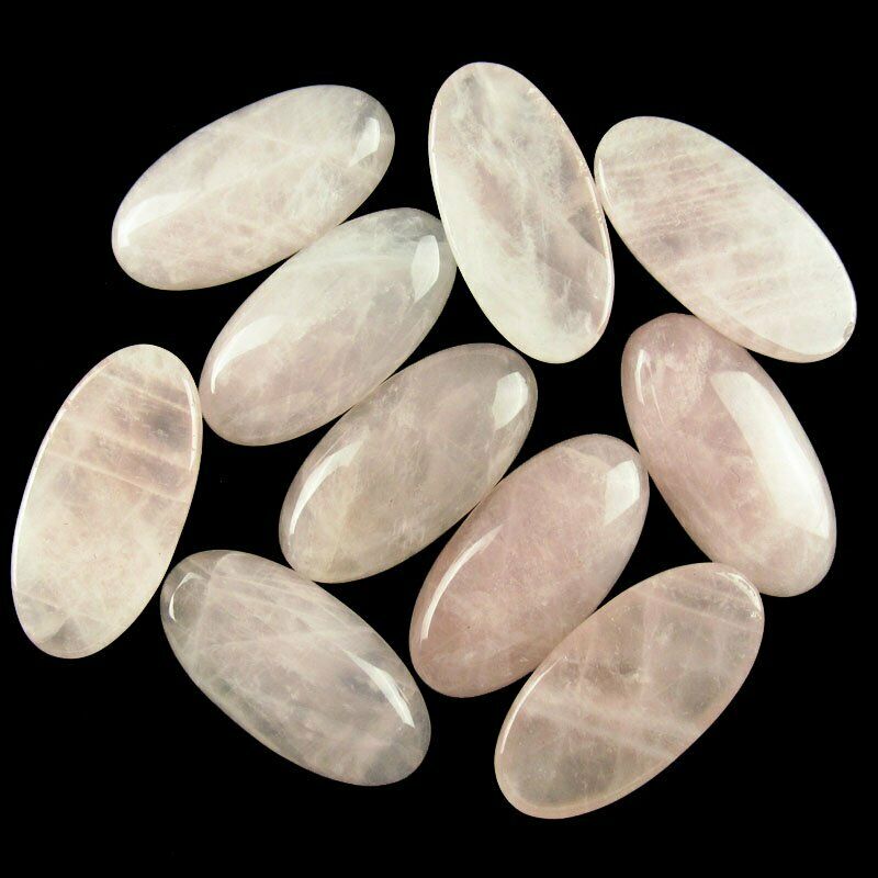 8pcs 30x15x6mm Natural Rose Quartz 36g Oval Cab Cabochon A-300JM