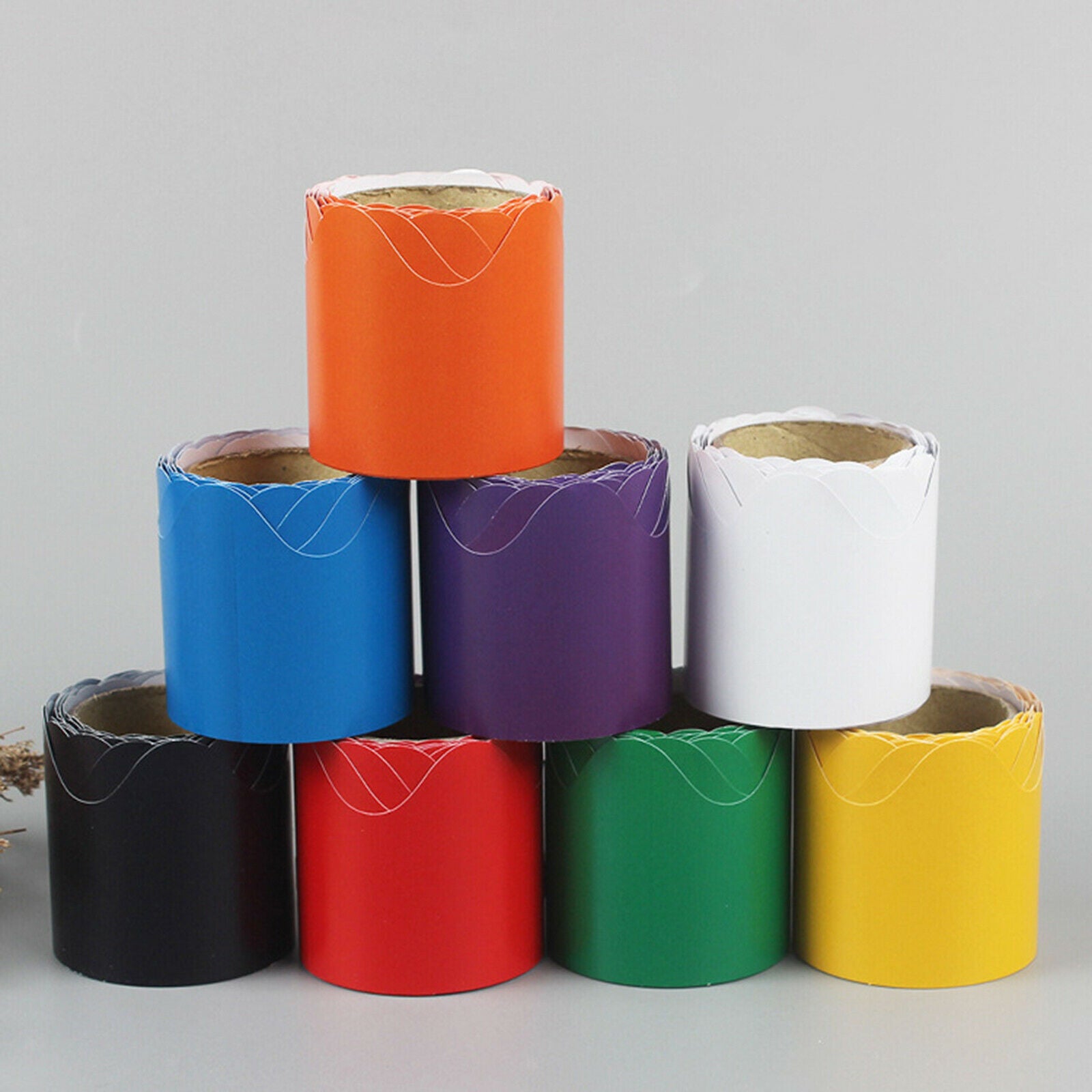 8Pcs Bulletin Border Decorate Whiteboard Walls Doors Rolled Borders Stickers