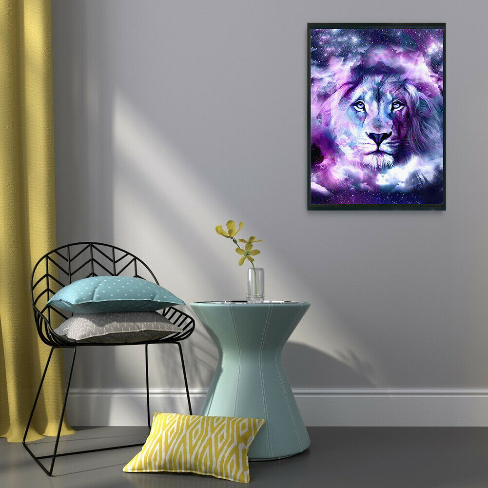 5D DIY Full Drill Colorful Lion Diamond Painting Rhinestone Canvas Picture  @