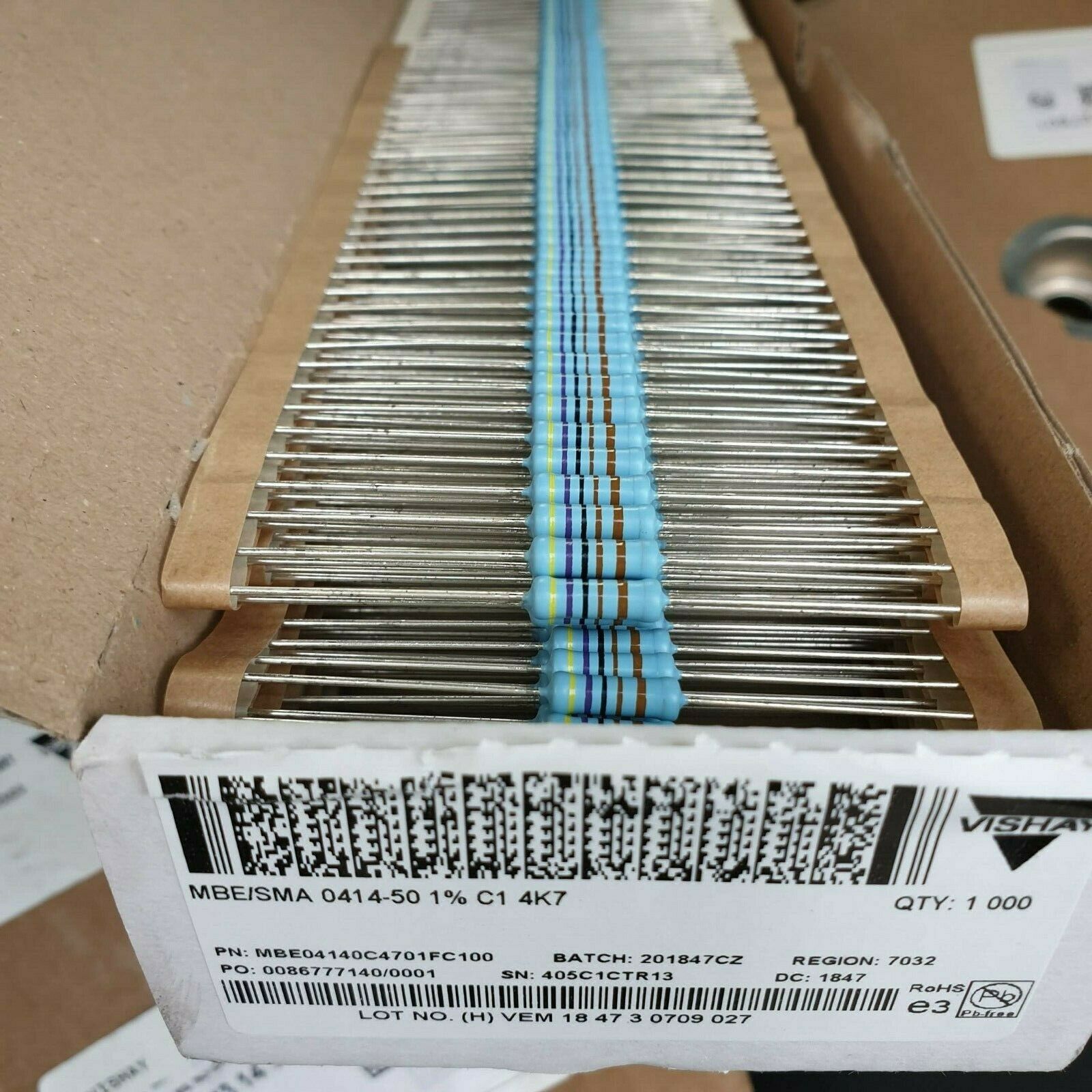 20x NEW VISHAY SMA0414 1W 4k7 1% 50ppm HI END TUBE AMP RESISTORS FOR AUDIO !