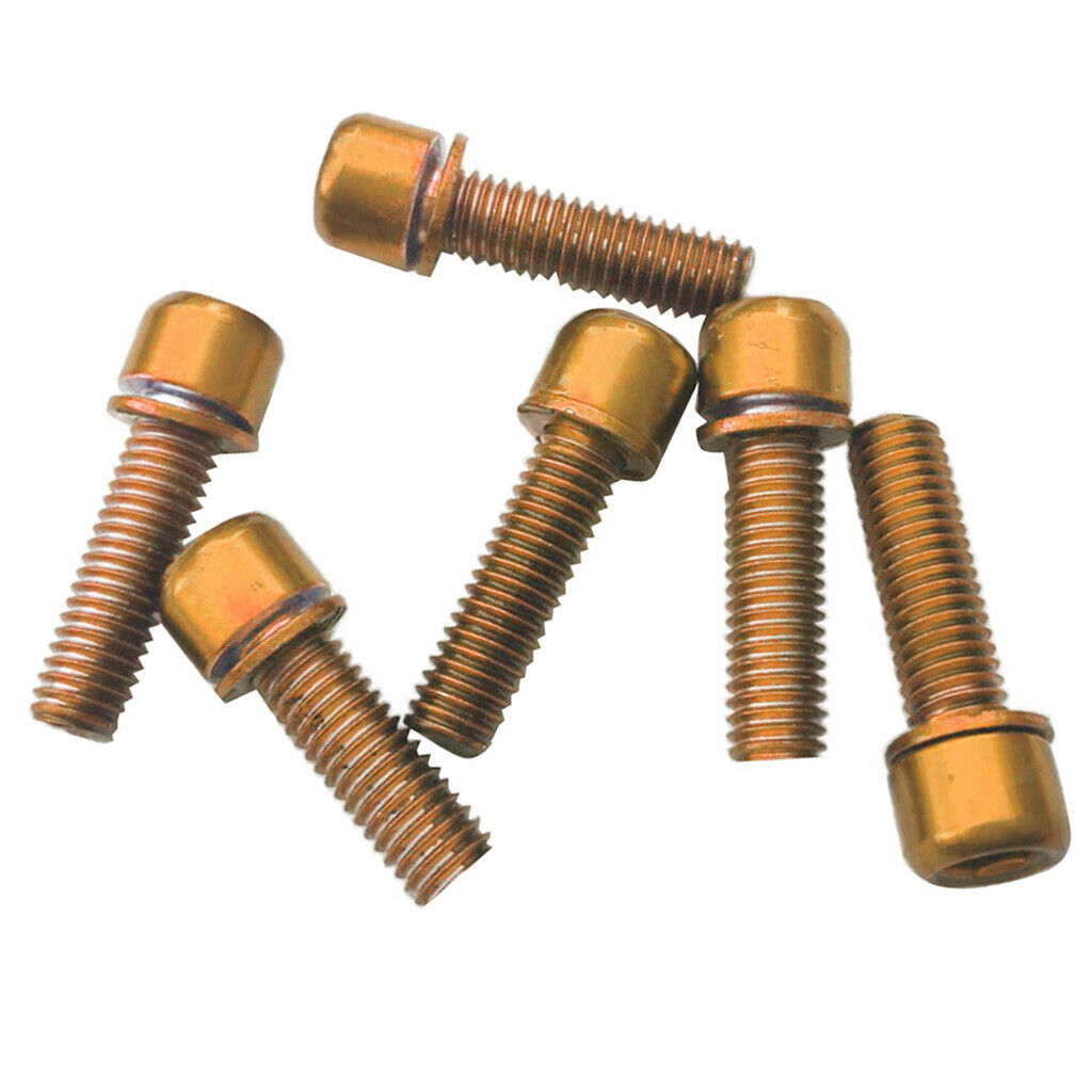 12Pcs MTB Road Bike Hex Socket Screws Bolts for Handlebar Stem Golden+Green