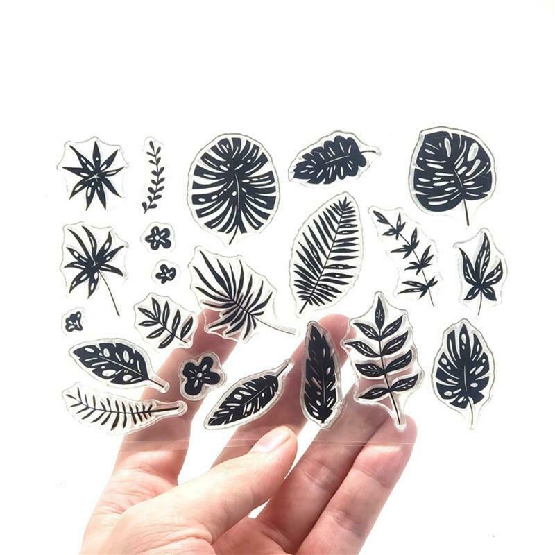 Tropical Leaves Silicone Clear Seal Stamp DIY Scrapbooking Embossing Photo Album