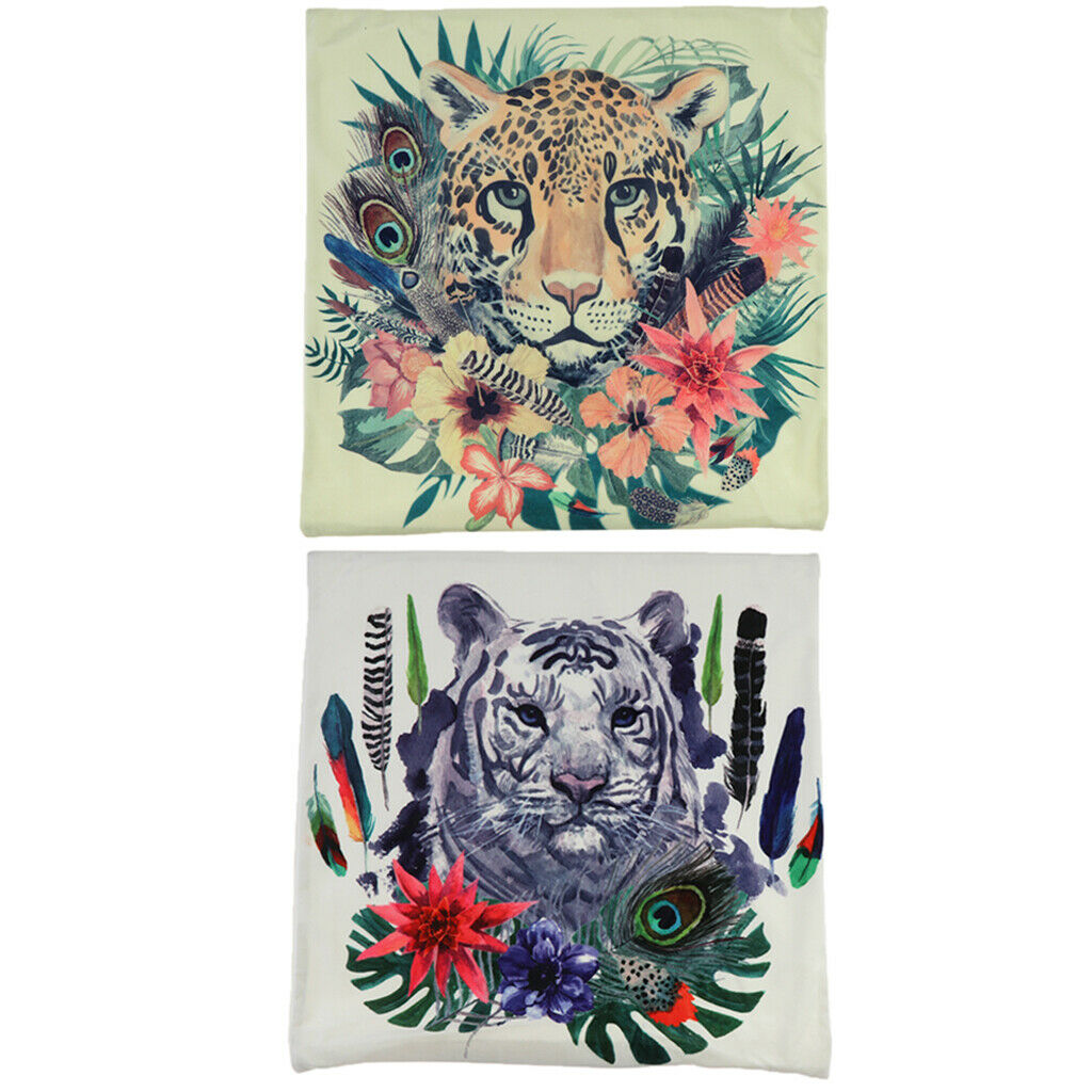 2 Pieces Cartoon Design Pillow Covers Decorative Soft Velvet Square Throw