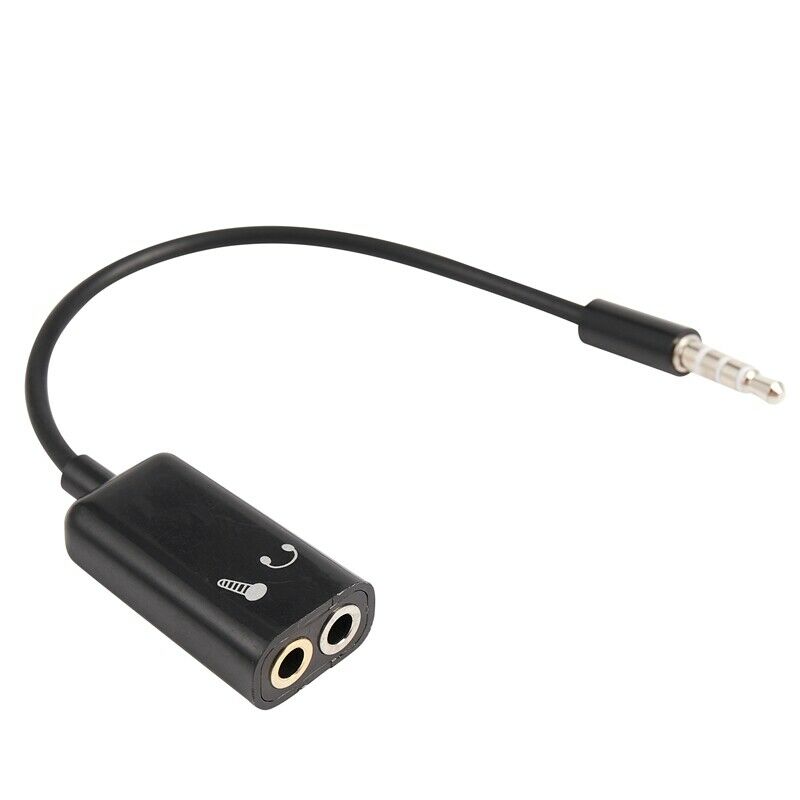 3.5mm Stereo Audio Splitter Male to Headphone Headset + Microphone Adapter couL2