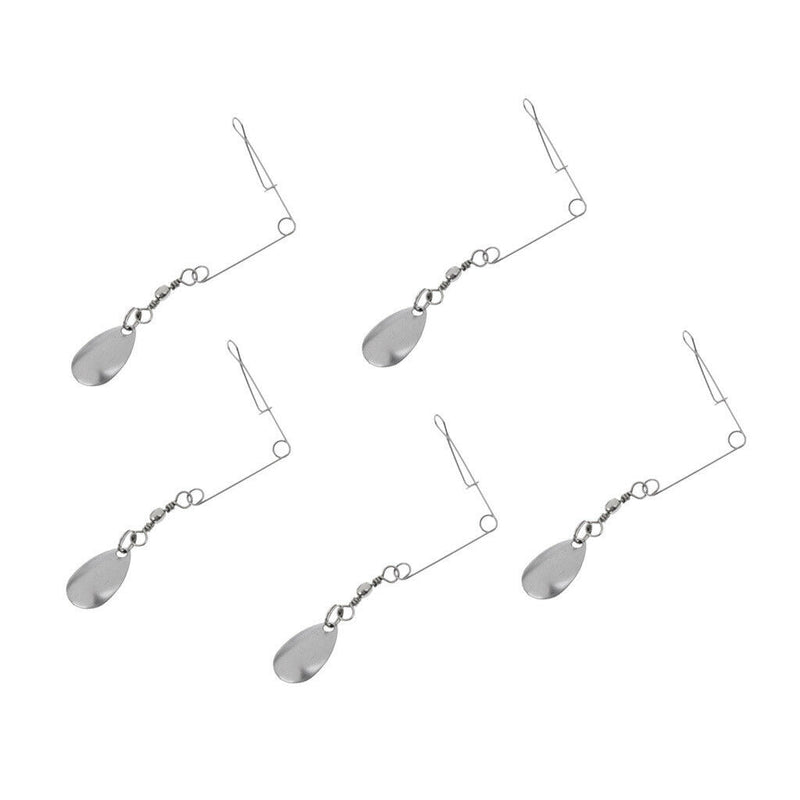 5 Pieces Stainless Steel Spinner Blades Smooth Nickel Spoons Rigs Spinners