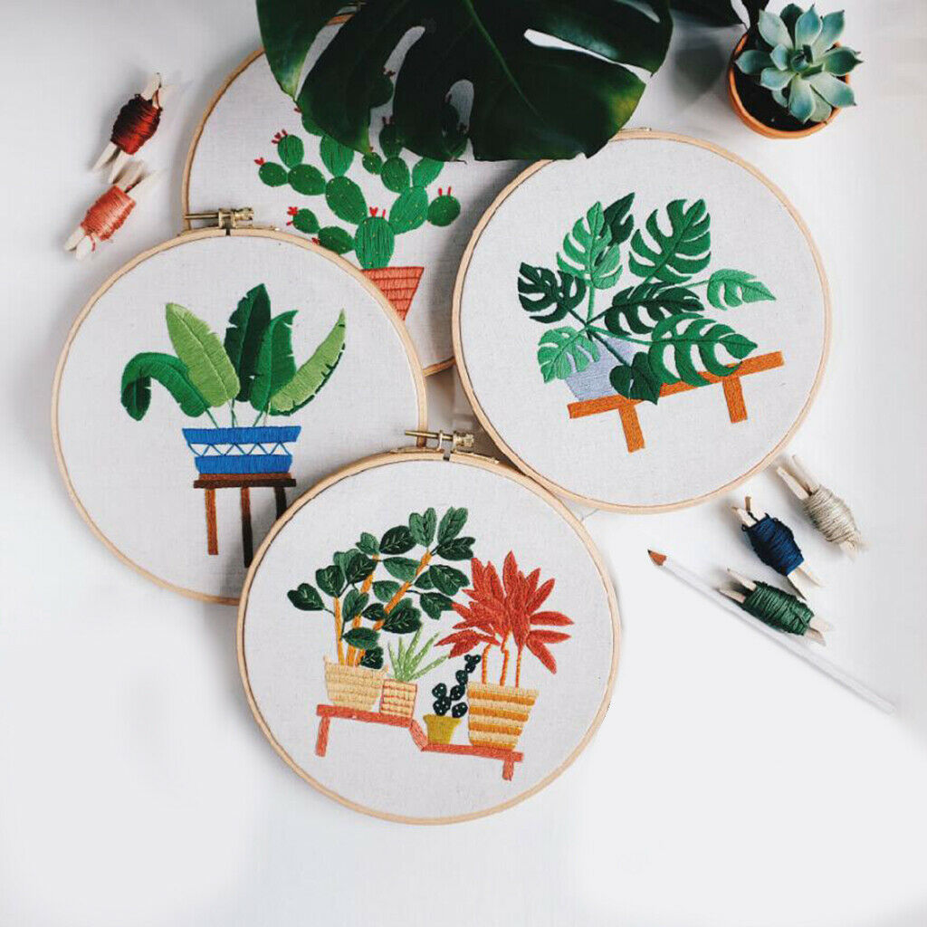 2Pcs 100% Bamboo Embroidery Hoop Cross Stitch Circle Frame Ring Needlework