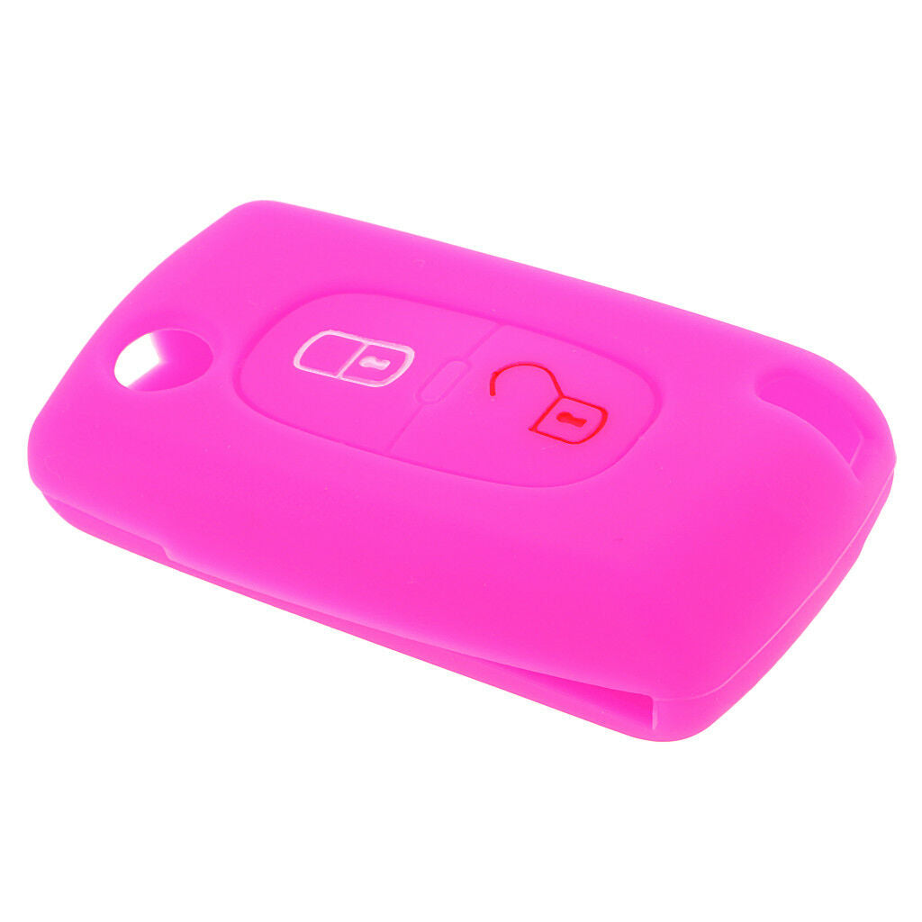 Rose Car Key Silicone Protective Case Cover for PEUGEOT 107 207 307 407