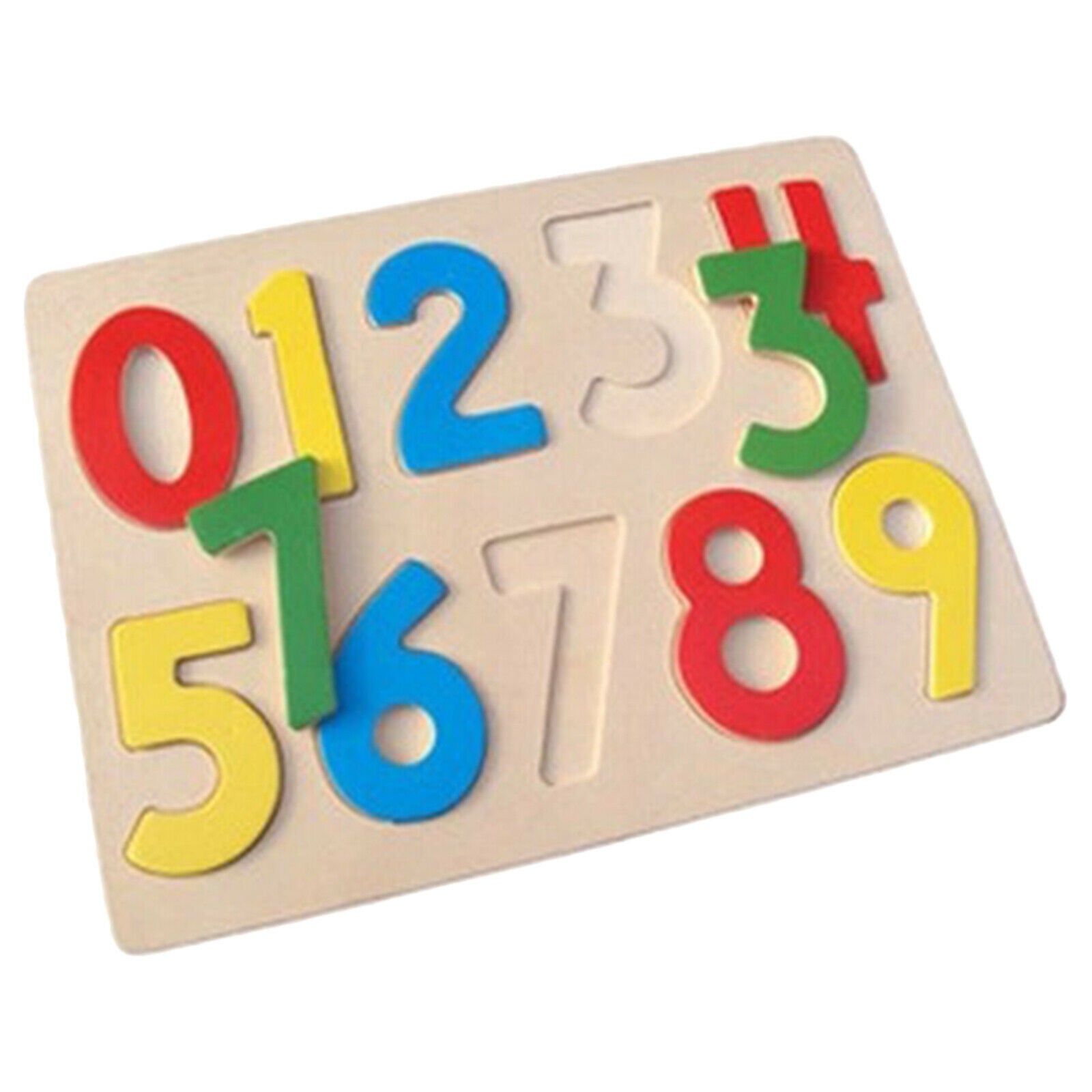 Wood 0-9 Number Puzzle Board Pre- Educational Montessori Toys for Kids