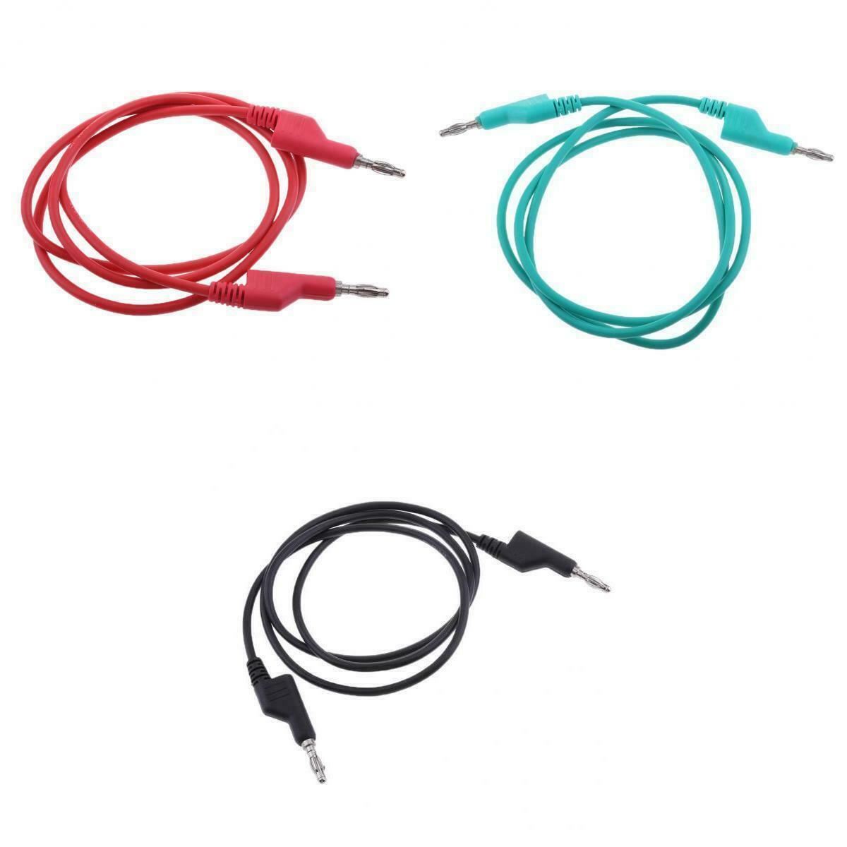 3 Pieces 4mm Stackable Banana Plug Wire Soft Silicone Test Cable Lead