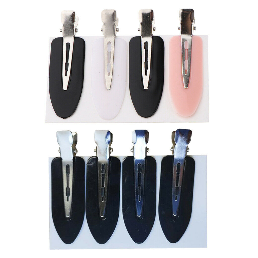 8 Pieces No Bend Hair Clips Bangs Waves Styling Hairclips Pink+White+Black